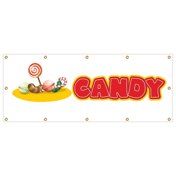 Candy Banner Heavy Duty 13 Oz Vinyl with Grommets Single Sided